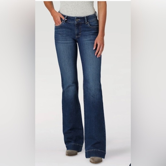 Wrangler Retro Mae mid-rise Wide Leg‎ Trouser Jeans size 31/11x34 new - Picture 2 of 5